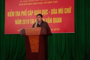 Kiểm tra- đánh giá công nhận đạt chuẩn phổ cập giáo dục và xóa mù chữ năm 2019 tại huyện Văn Quan
