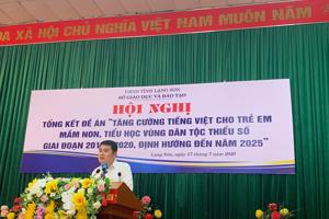 Hội nghị tổng kết Đề án “Tăng cường Tiếng Việt cho trẻ mầm non- học sinh tiểu học vùng dân tộc thiểu số giai đoạn 2016 -2020- định hướng đến năm 2025”