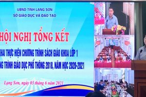 Hội nghị trực tuyển tổng kết thực hiện Chương trình, sách giáo khoa lớp 1 năm học 2020 - 2021