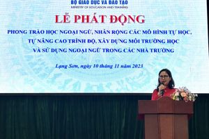 Lễ phát động phong trào học ngoại ngữ, nhân rộng các mô hình tự học, tự nâng cao trình độ, tăng cường xây dựng môi trường học và sử dụng ngoại ngữ trong các nhà trường thuộc hệ thống giáo dục quốc dân.
