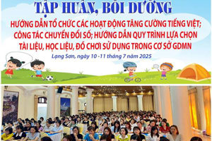 LẠNG SƠN TẬP HUẤN, BỒI DƯỠNG NÂNG CAO NĂNG LỰC  LỒNG GHÉP GIỚI, TỔ CHỨC CÁC HOẠT ĐỘNG TĂNG CƯỜNG TIẾNG VIỆT, CHUYỂN ĐỔI SỐ VÀ LỰA CHỌN ĐỒ CHƠI, HỌC LIỆU, TÀI LIỆU SỬ DỤNG TRONG CƠ SỞ GIÁO DỤC MẦM NON NĂM 2025